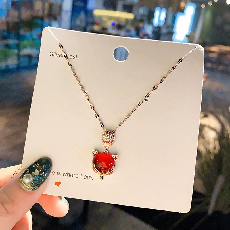 Necklace Titanium Steel Copper Inlaid Zircon Geometric Vacuum Plating Fashion - Image 31