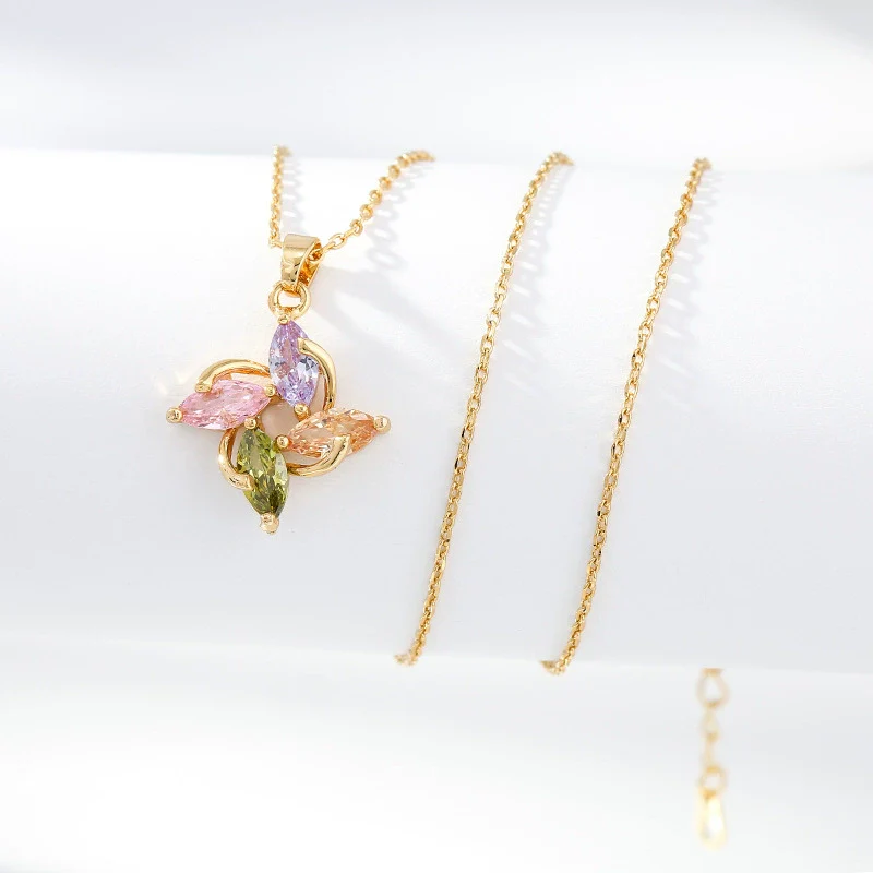 Necklace Titanium Steel Copper Inlaid Zircon Geometric Vacuum Plating Fashion - Image 36