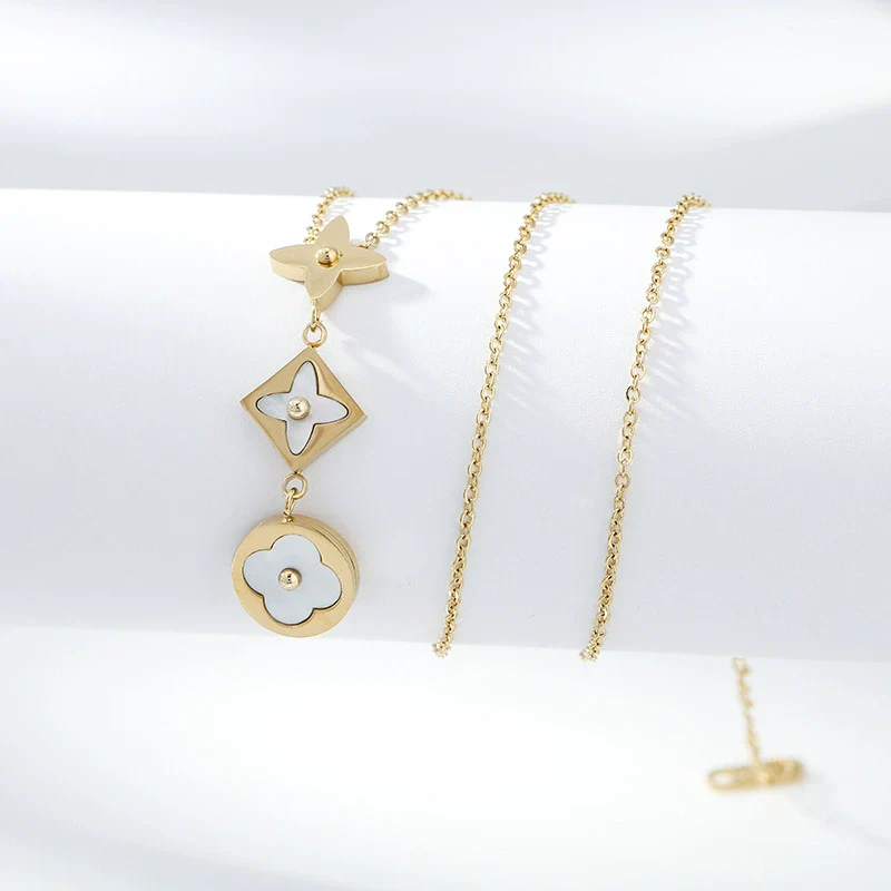 Necklace Titanium Steel Copper Inlaid Zircon Geometric Vacuum Plating Fashion - Image 38