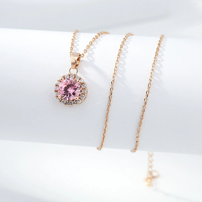 Necklace Titanium Steel Copper Inlaid Zircon Geometric Vacuum Plating Fashion - Image 39