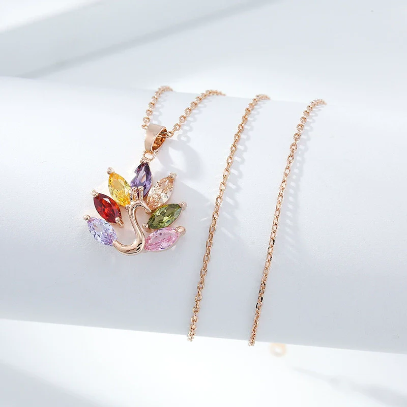 Necklace Titanium Steel Copper Inlaid Zircon Geometric Vacuum Plating Fashion - Image 43