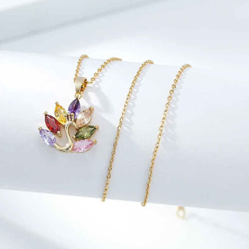 Necklace Titanium Steel Copper Inlaid Zircon Geometric Vacuum Plating Fashion - Image 44