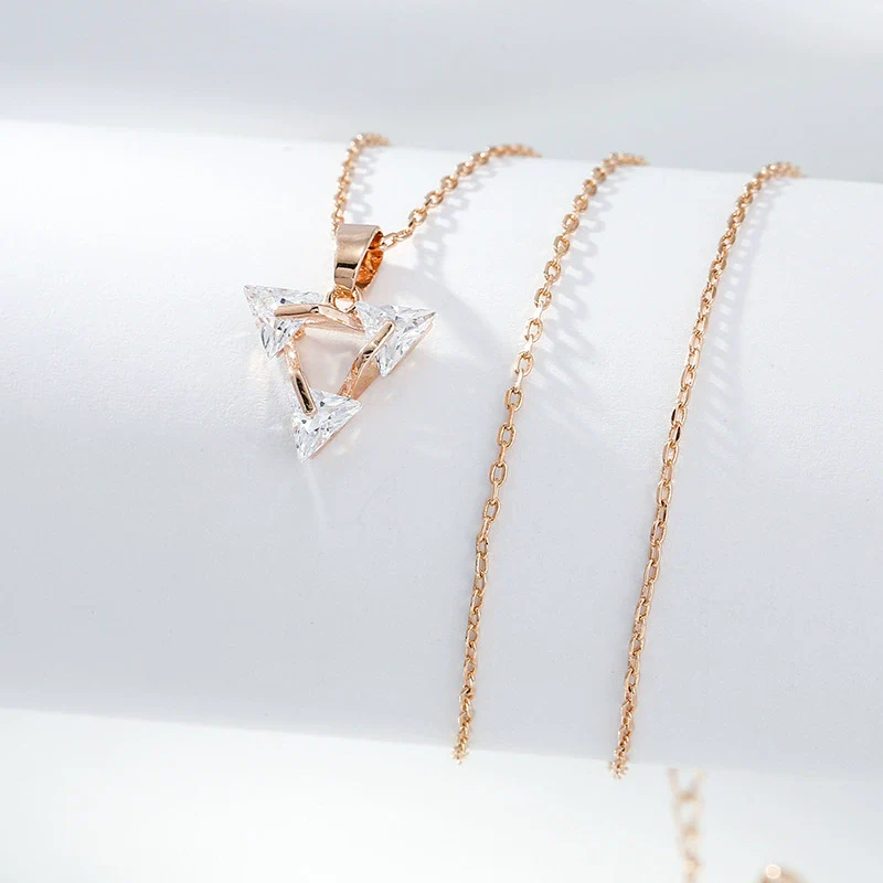 Necklace Titanium Steel Copper Inlaid Zircon Geometric Vacuum Plating Fashion - Image 45