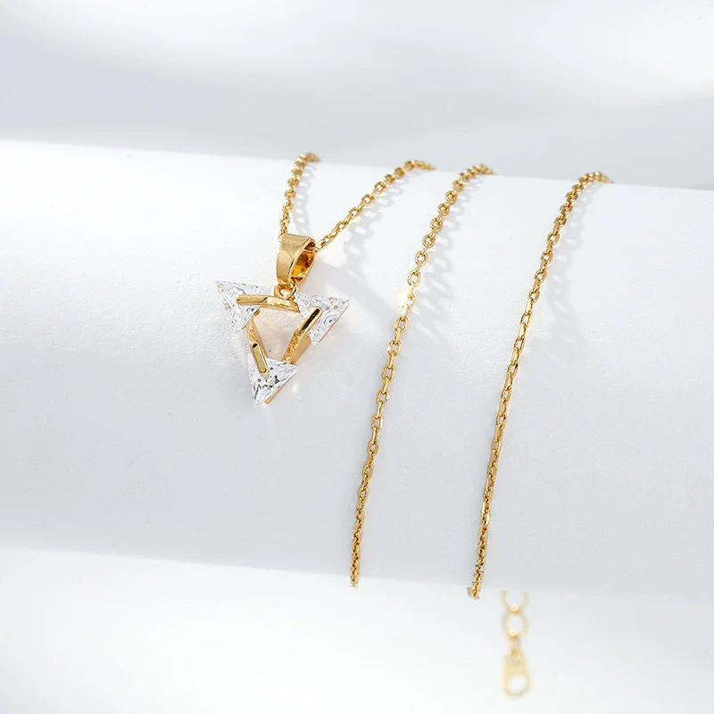 Necklace Titanium Steel Copper Inlaid Zircon Geometric Vacuum Plating Fashion - Image 46
