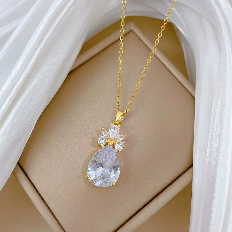 Necklace Titanium Steel Copper Light Industry Skirt Style Cartoon Animal Zodiac Full Diamond - Image 4