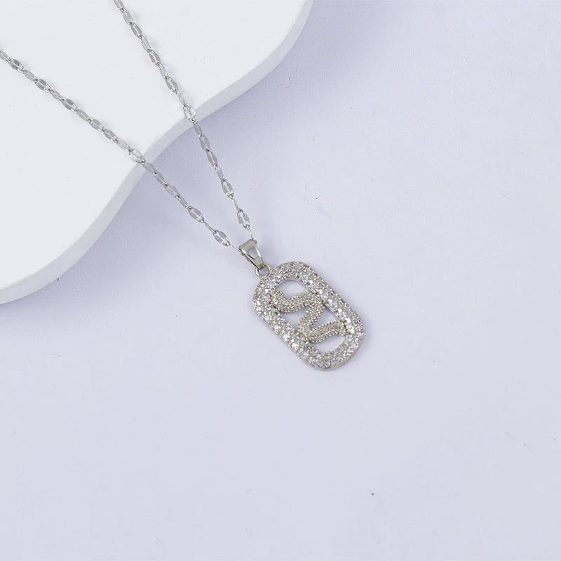 Necklace Titanium Steel Copper Water Wave Chain Cross Pendant Electroplated Light Luxury Elegant Highend Jewelry - Image 25