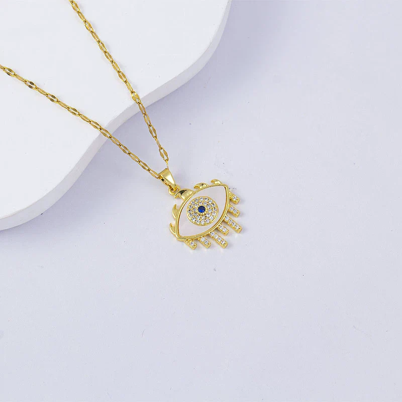 Necklace Titanium Steel Copper Water Wave Chain Cross Pendant Electroplated Light Luxury Elegant Highend Jewelry - Image 30