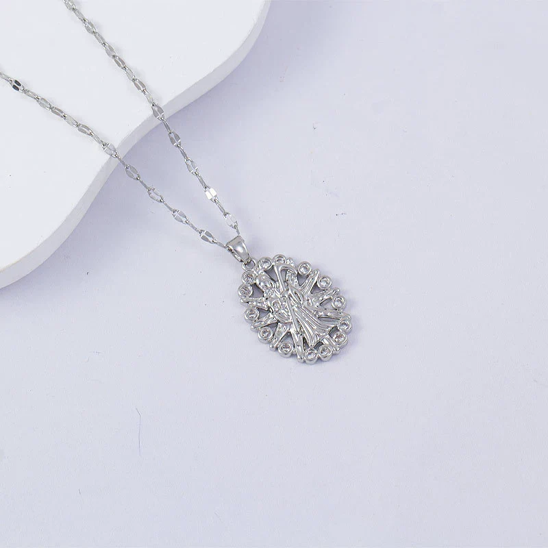 Necklace Titanium Steel Copper Water Wave Chain Cross Pendant Electroplated Light Luxury Elegant Highend Jewelry - Image 35