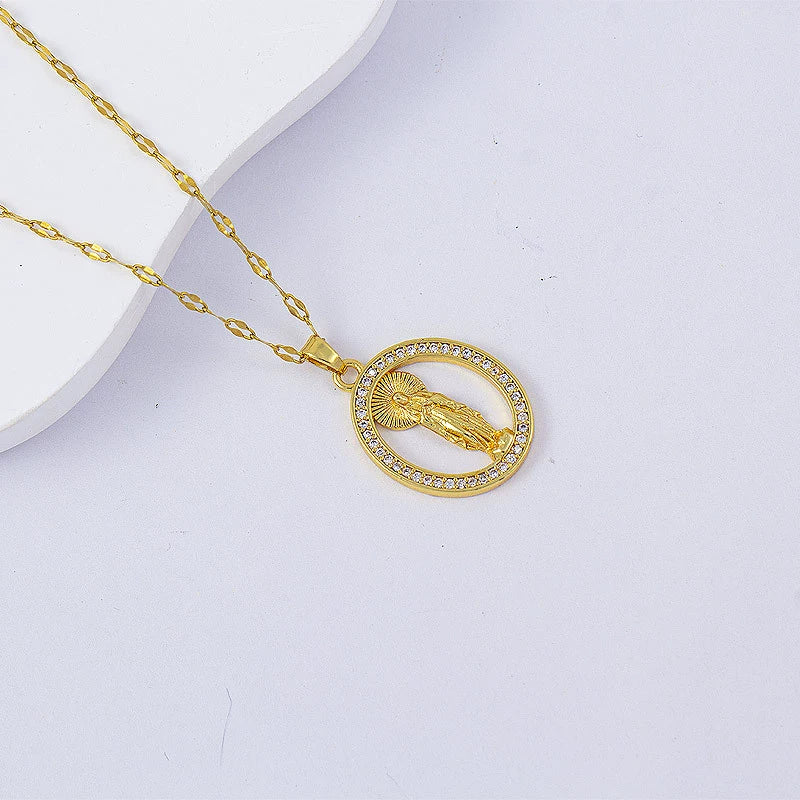 Necklace Titanium Steel Copper Water Wave Chain Cross Pendant Electroplated Light Luxury Elegant Highend Jewelry - Image 36