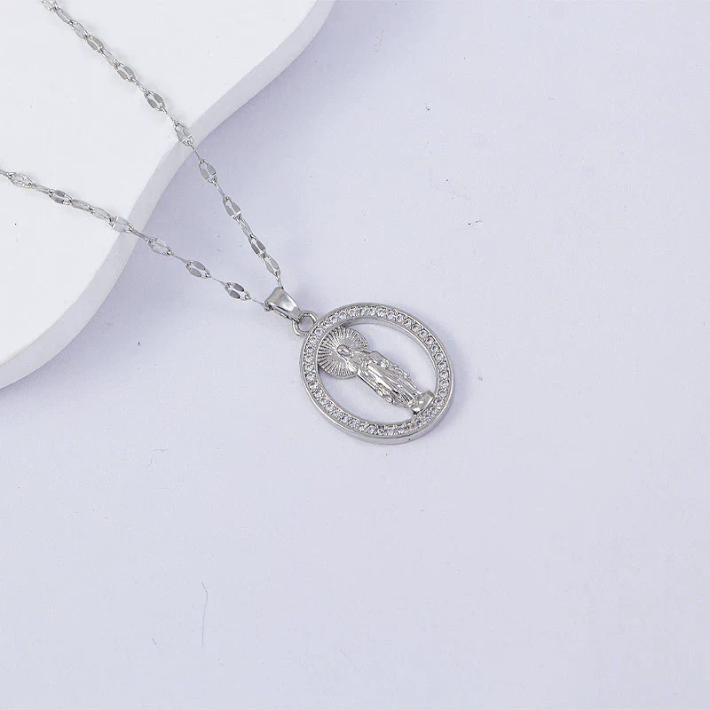 Necklace Titanium Steel Copper Water Wave Chain Cross Pendant Electroplated Light Luxury Elegant Highend Jewelry - Image 37