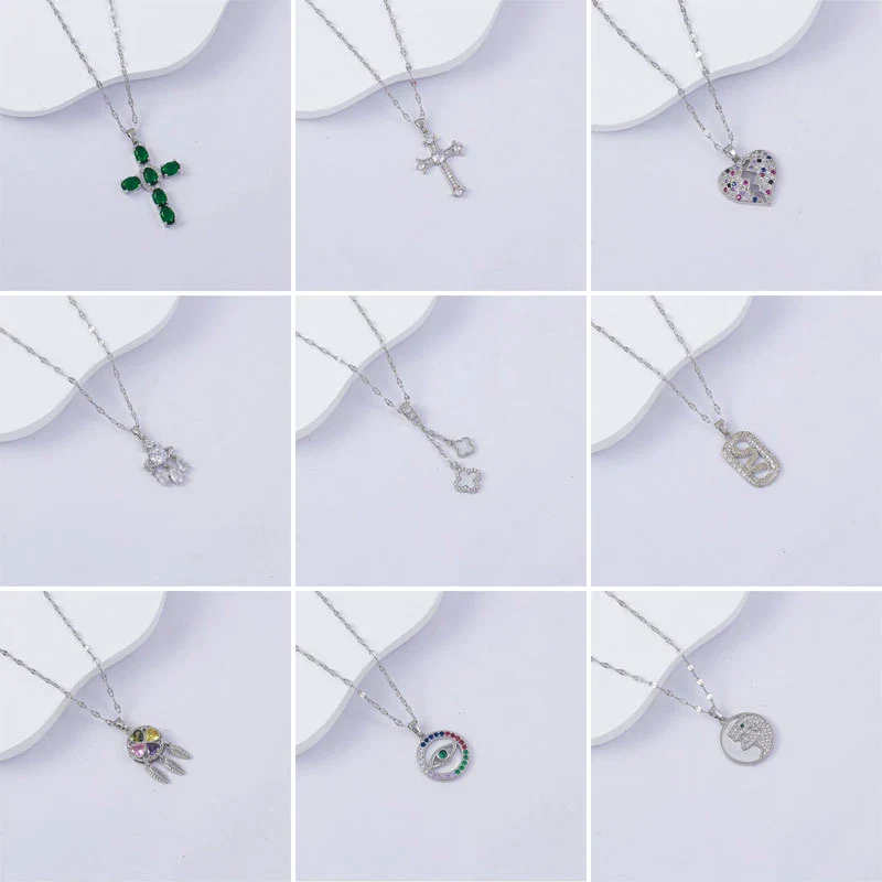Necklace Titanium Steel Copper Water Wave Chain Cross Pendant Electroplated Light Luxury Elegant Highend Jewelry - Image 4