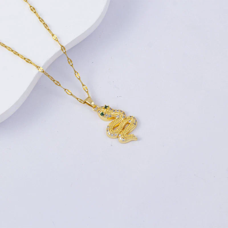Necklace Titanium Steel Copper Water Wave Chain Cross Pendant Electroplated Light Luxury Elegant Highend Jewelry - Image 48