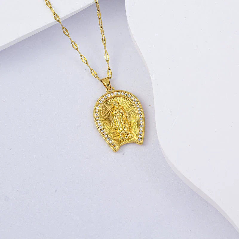 Necklace Titanium Steel Copper Water Wave Chain Cross Pendant Electroplated Light Luxury Elegant Highend Jewelry - Image 5