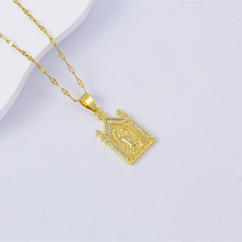 Necklace Titanium Steel Copper Water Wave Chain Cross Pendant Electroplated Light Luxury Elegant Highend Jewelry - Image 50