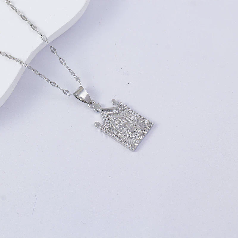 Necklace Titanium Steel Copper Water Wave Chain Cross Pendant Electroplated Light Luxury Elegant Highend Jewelry - Image 51