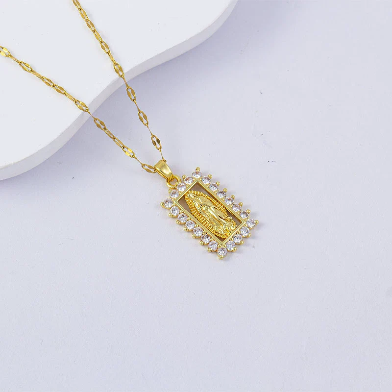 Necklace Titanium Steel Copper Water Wave Chain Cross Pendant Electroplated Light Luxury Elegant Highend Jewelry - Image 60