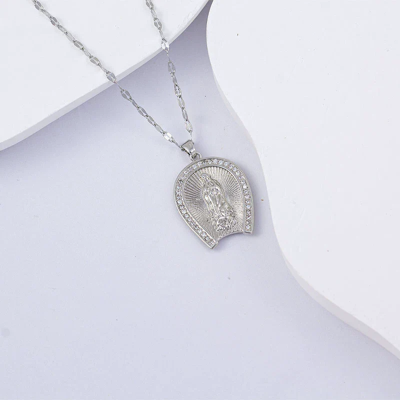 Necklace Titanium Steel Copper Water Wave Chain Cross Pendant Electroplated Light Luxury Elegant Highend Jewelry - Image 7