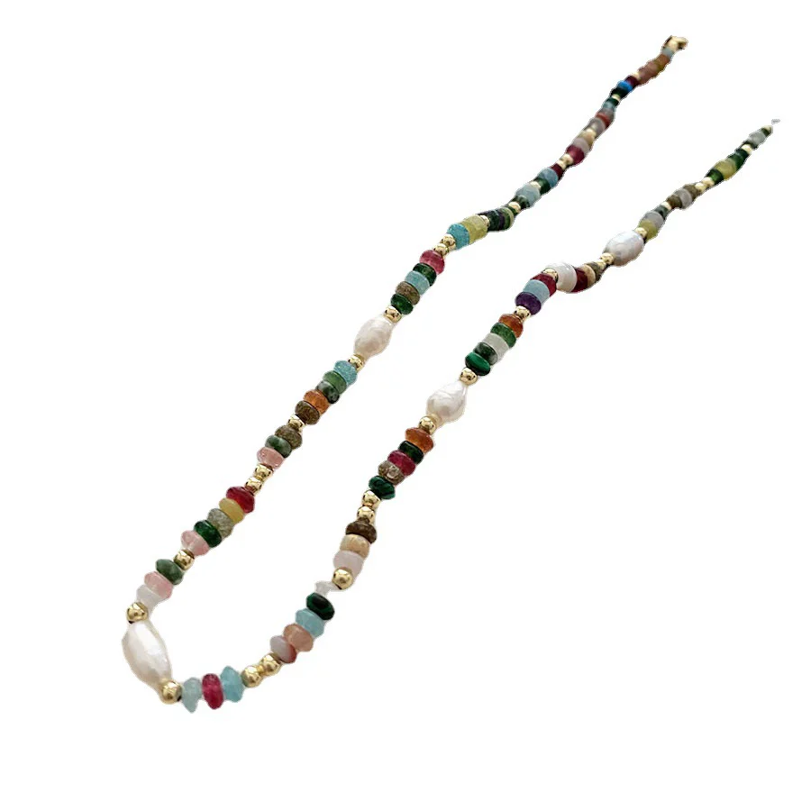 Necklace Titanium Steel Freshwater Pearl Geometric Vintage Simple Light Luxury Electroplating For Women - Image 5