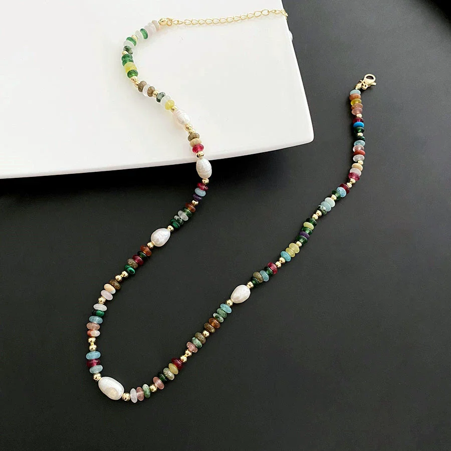 Necklace Titanium Steel Freshwater Pearl Geometric Vintage Simple Light Luxury Electroplating For Women - Image 6
