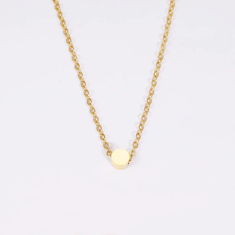 Necklace Titanium Steel Geometric Small Round Beads And Small Bean Cross Chain Original Design - Image 7