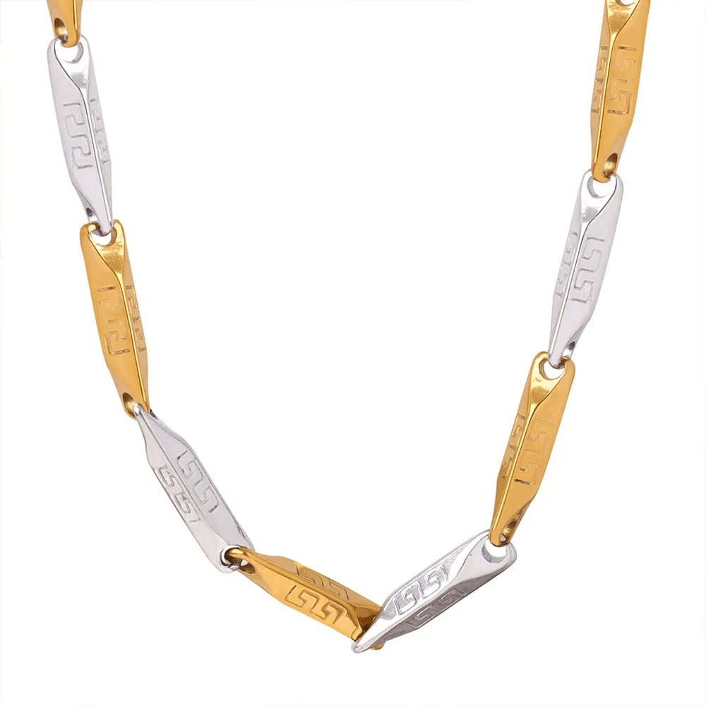 Necklace Titanium Steel Geometric Texture Electroplating Personality Style - Image 4