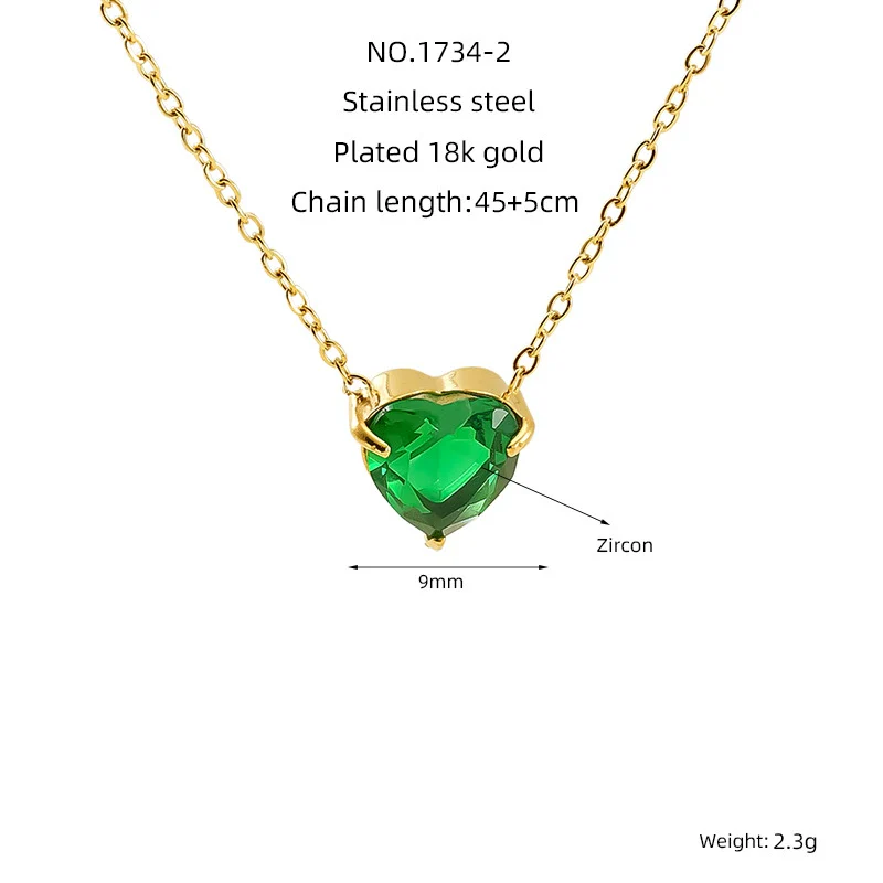 Necklace 316L Stainless Steel Heart Pendant Electroplating Cross Chain For Women - Image 6