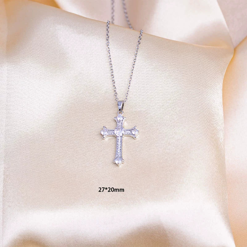 Necklace Titanium Steel Mixed Gemstone Setting Electroplating Simple Design O Word Chain - Image 8
