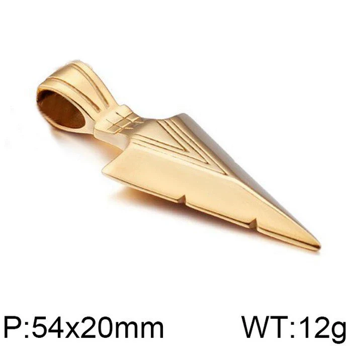 Necklace Titanium Steel Punk Geometric Triangle Spearhead Pendant Men's Jewelry - Image 2
