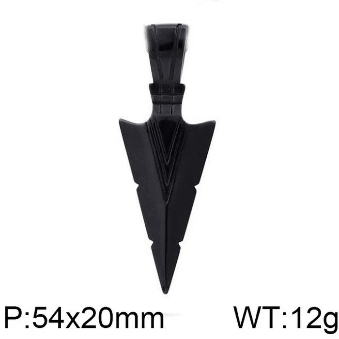 Necklace Titanium Steel Punk Geometric Triangle Spearhead Pendant Men's Jewelry - Image 3