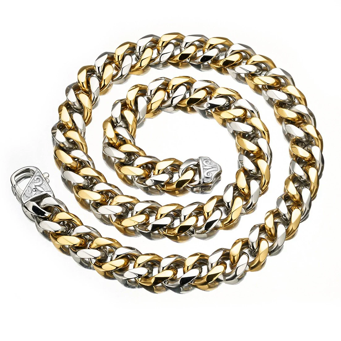 Necklace Titanium Steel Sixsided Cuban Chain Cast Buckle Polishing Men's - Image 4