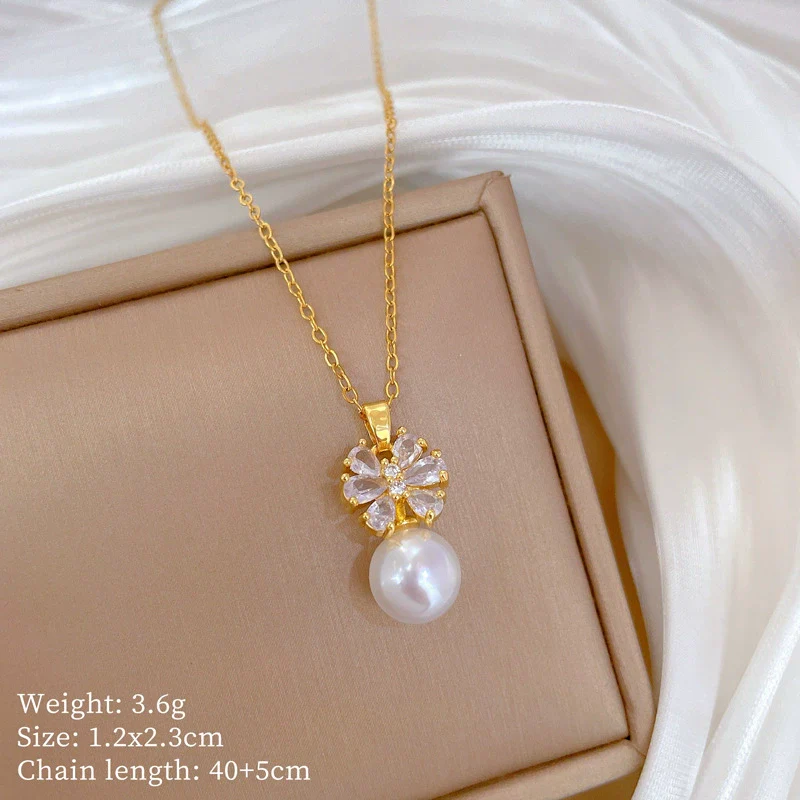 Necklace Titanium Steel Stainless Steel Copper Geometric Light Elegant Gorgeous For Women - Image 5