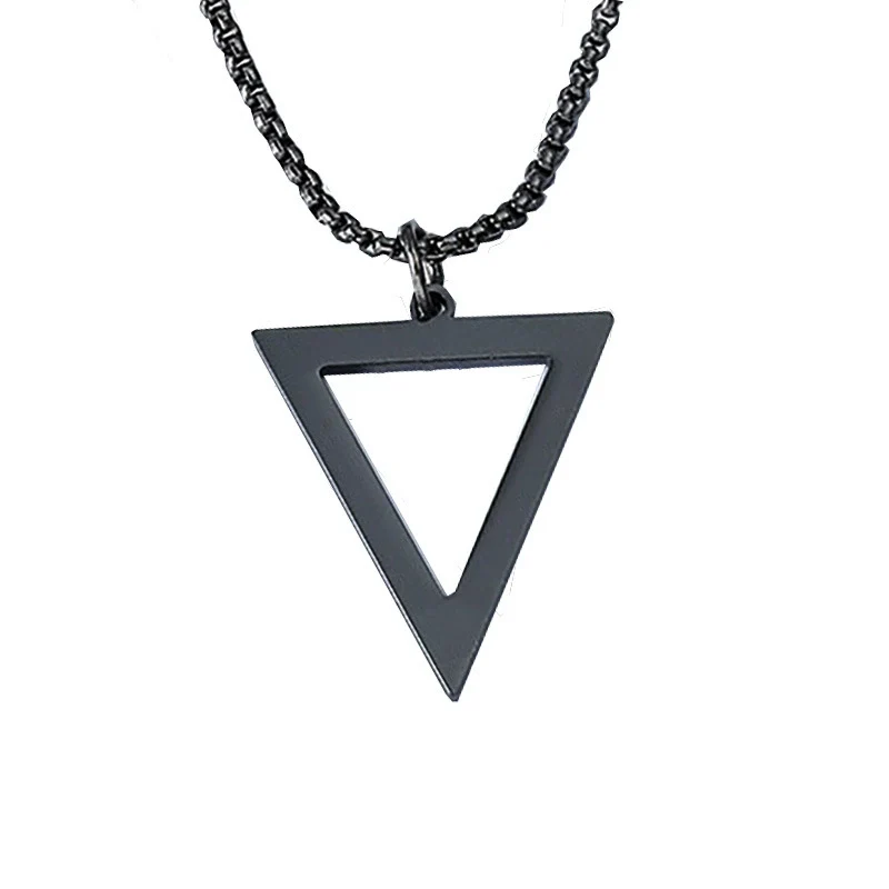 Necklace Titanium Steel Stainless Steel Geometric Triangle Pendant Electroplated Jewelry For Men