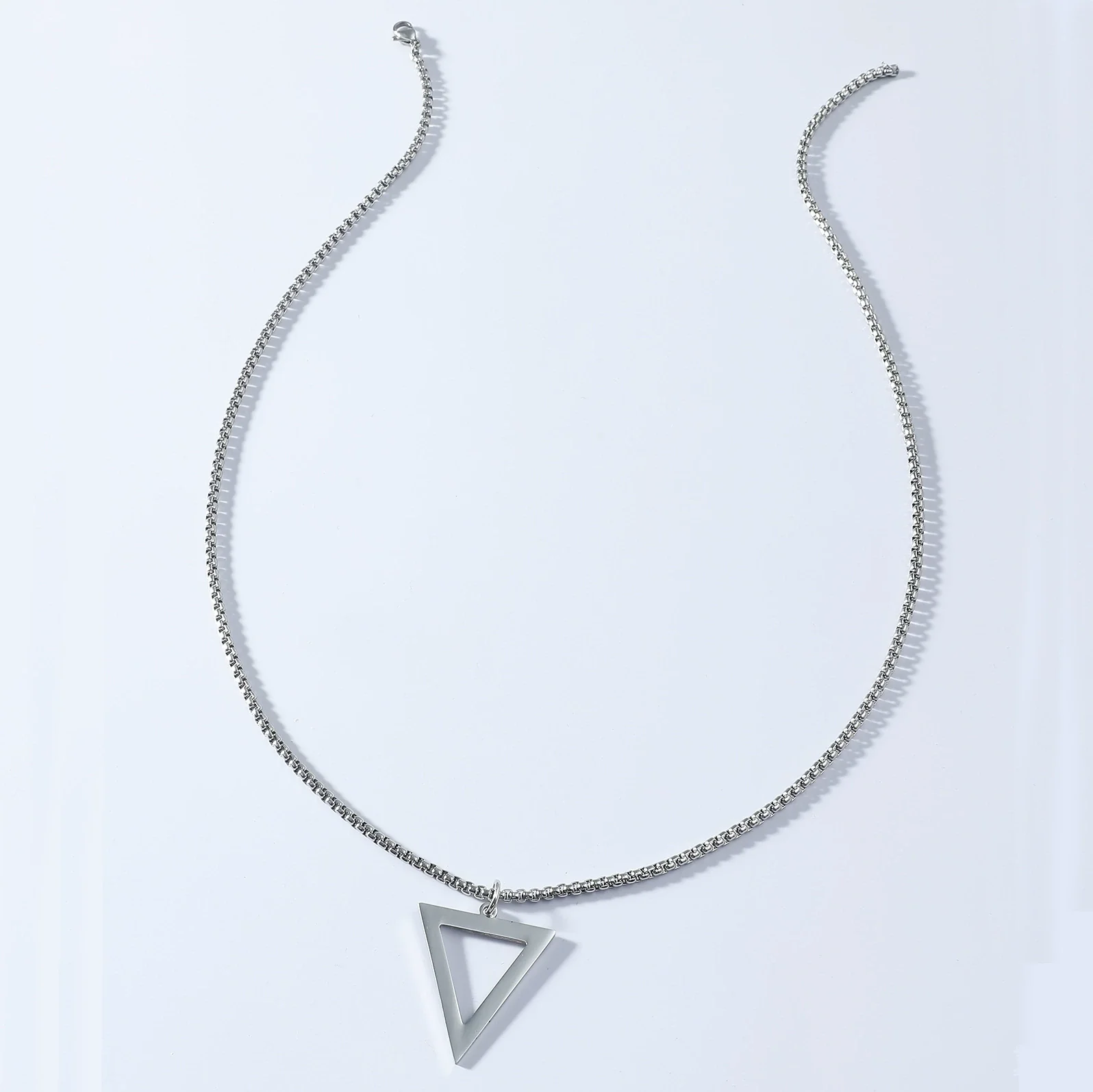 Necklace Titanium Steel Stainless Steel Geometric Triangle Pendant Electroplated Jewelry For Men - Image 2