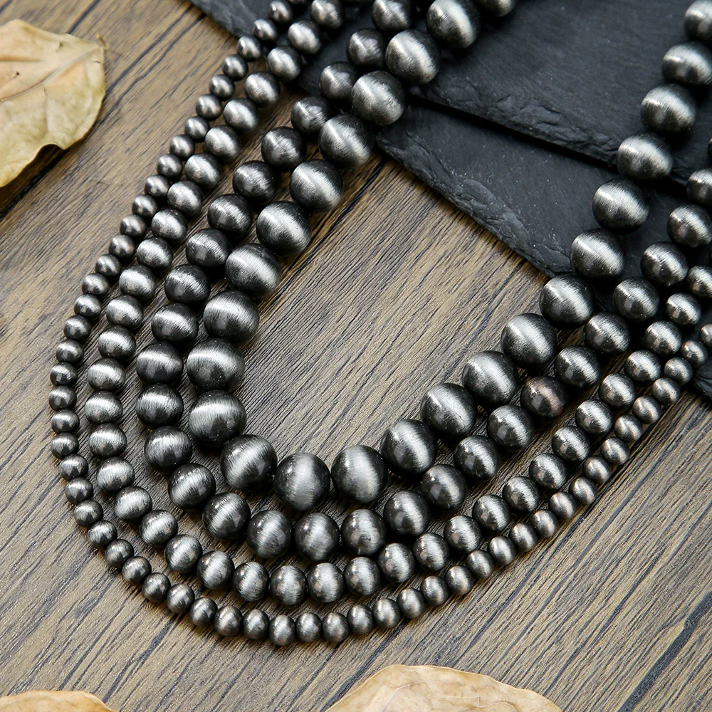 Necklace Western Denim Style Imitation Pearl Beaded Ccb Stainless Steel Geometric Handmade - Image 4