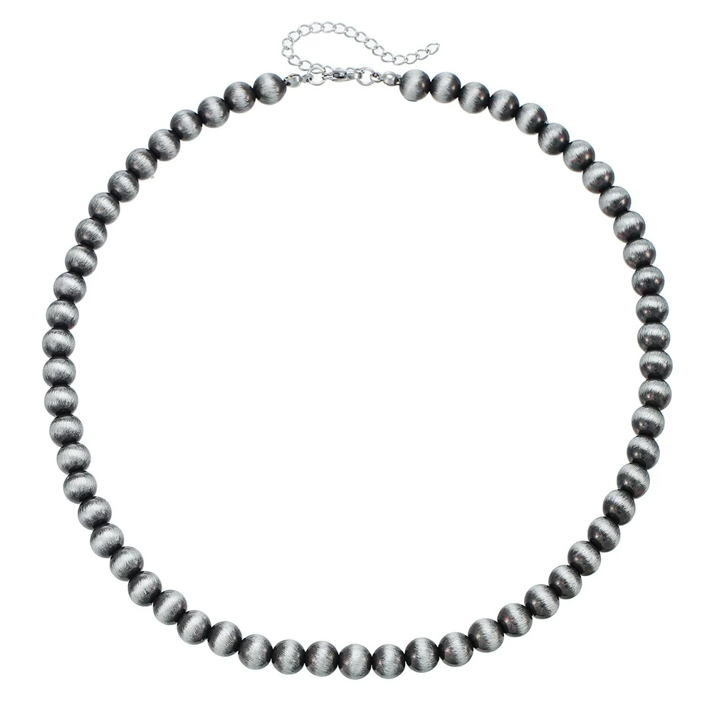 Necklace Western Denim Style Imitation Pearl Beaded Ccb Stainless Steel Geometric Handmade - Image 5