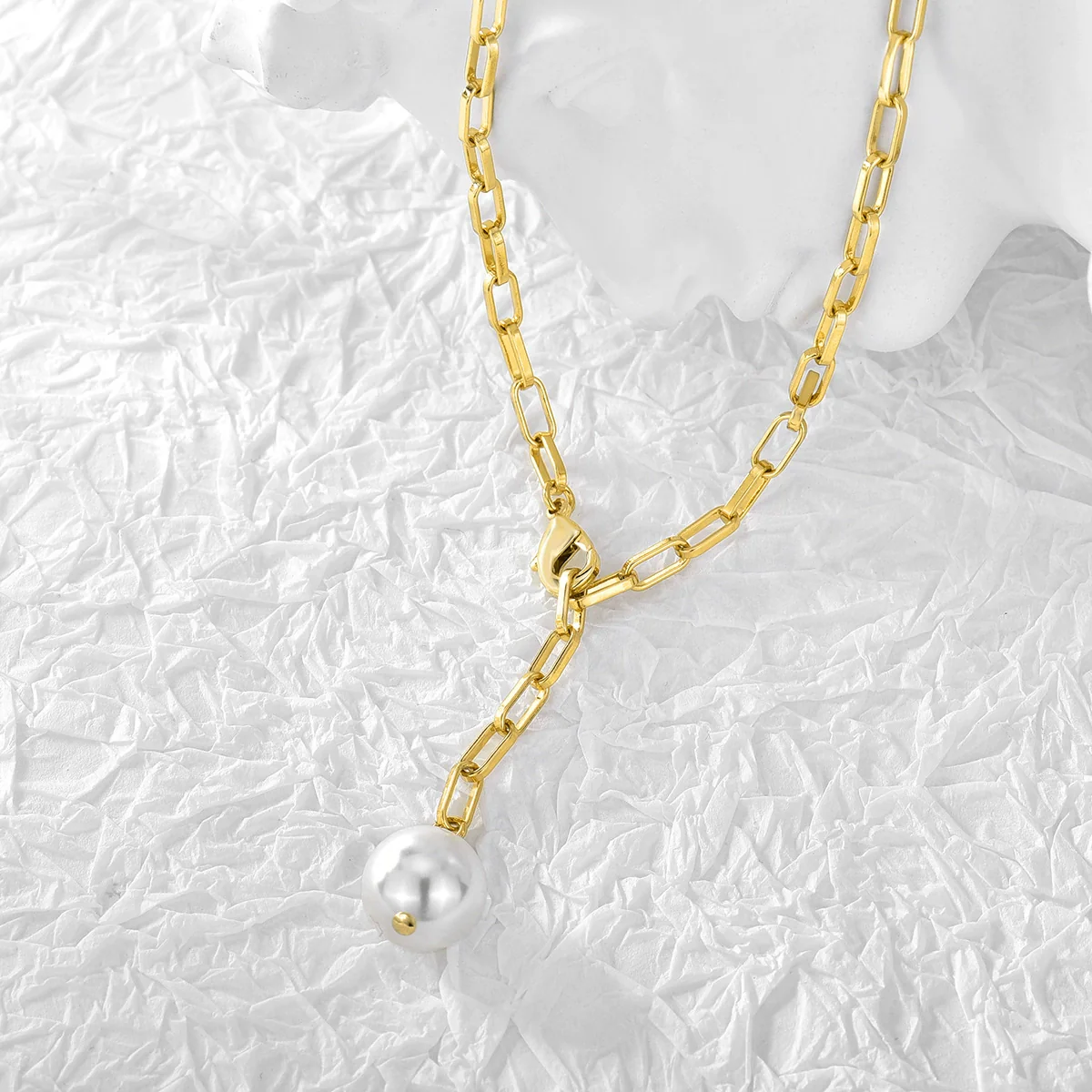 Necklace Women's Pearl Simple Design Copper Regular Chain Style Accessories