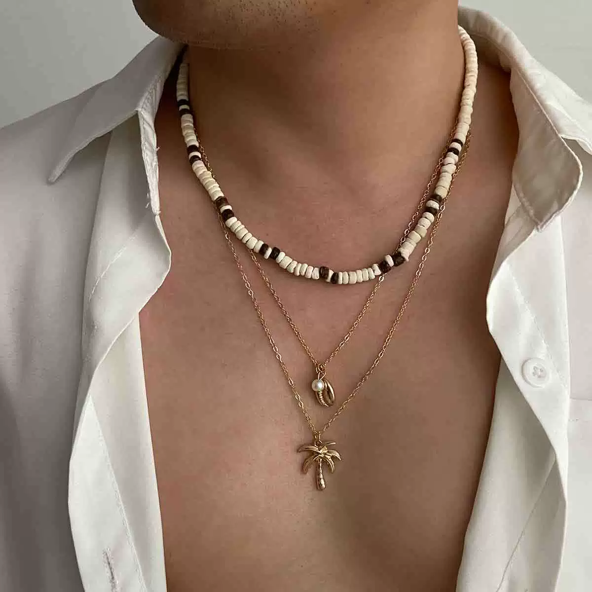 Necklace Wood Alloy Geometric Handmade Men's Jewelry