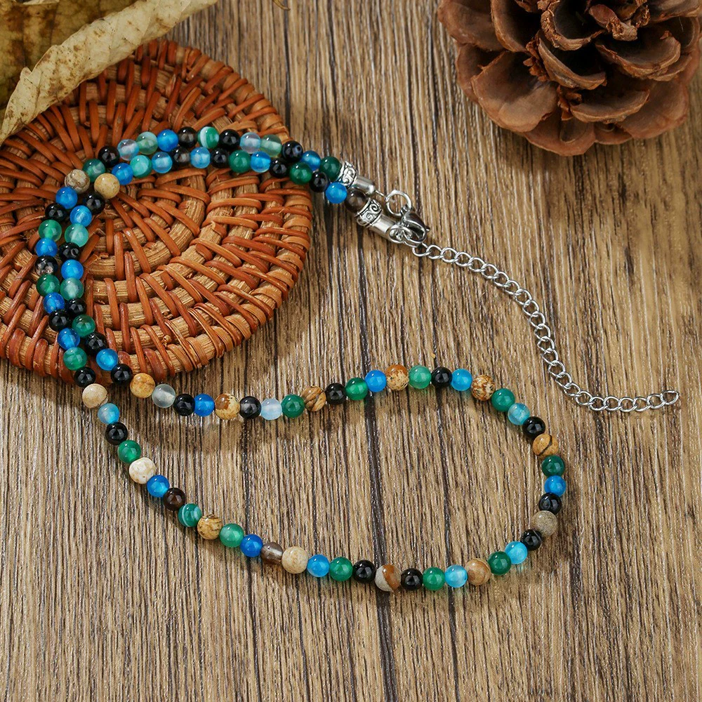 Necklace Wood Chip Coconut Shell Bohemian Geometric Handmade Stainless Steel - Image 12