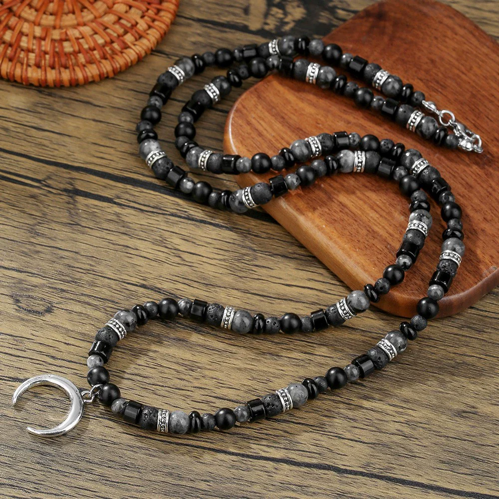 Necklace Wood Chip Coconut Shell Bohemian Geometric Handmade Stainless Steel - Image 15