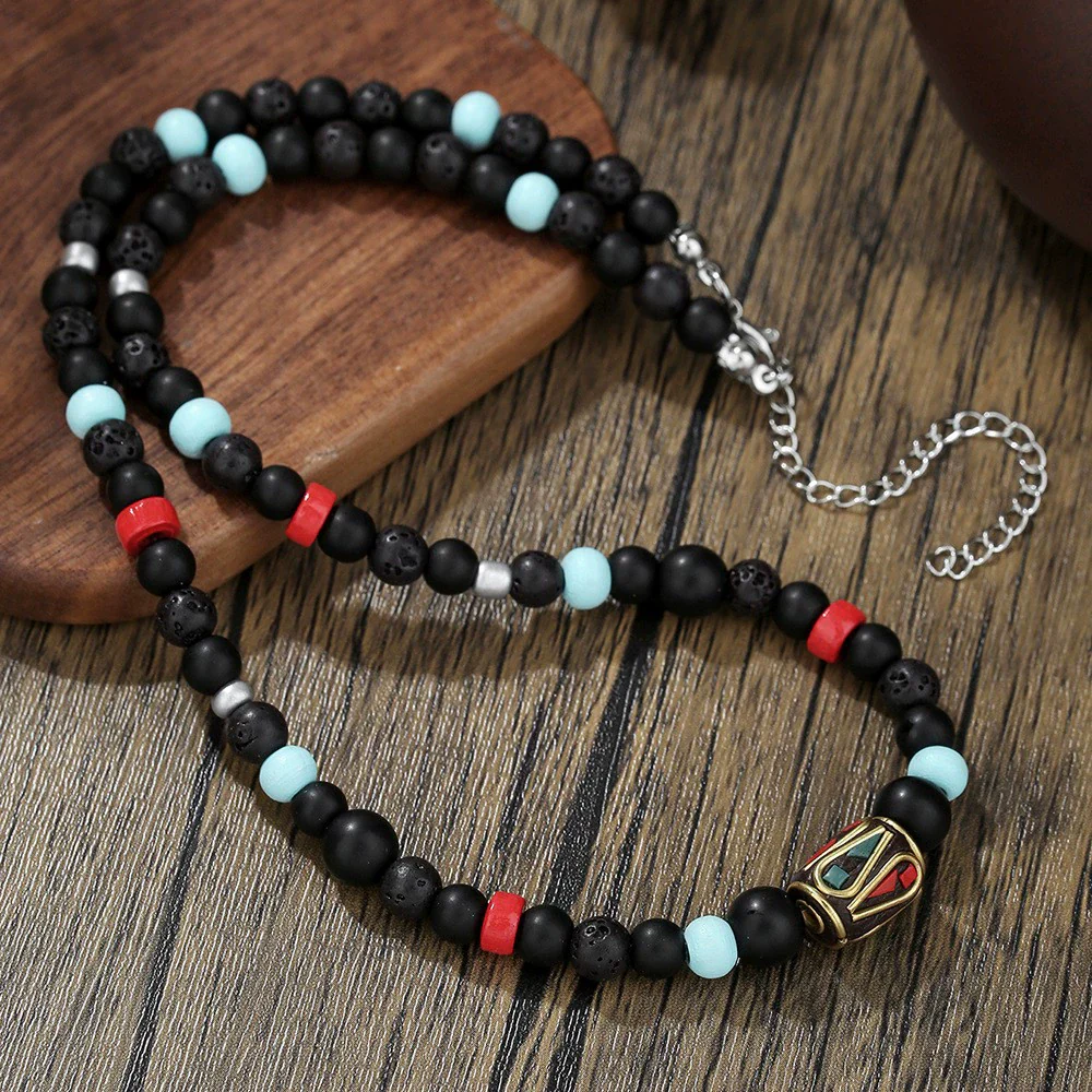 Necklace Wood Chip Coconut Shell Bohemian Geometric Handmade Stainless Steel - Image 22