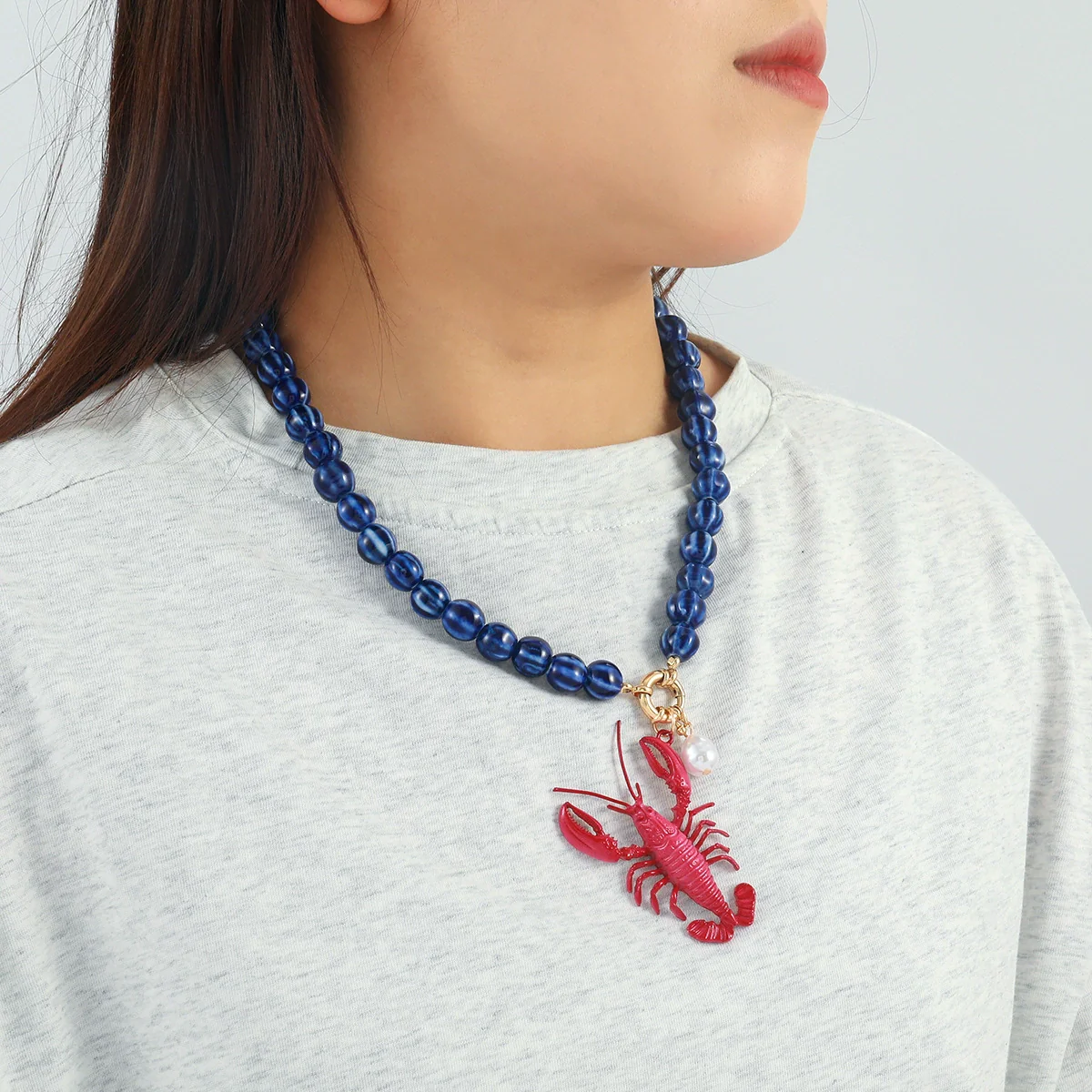 Necklace Zinc Alloy Animal Zodiac Dripping Oil Handmade Imitation Pearls Fashion Women's