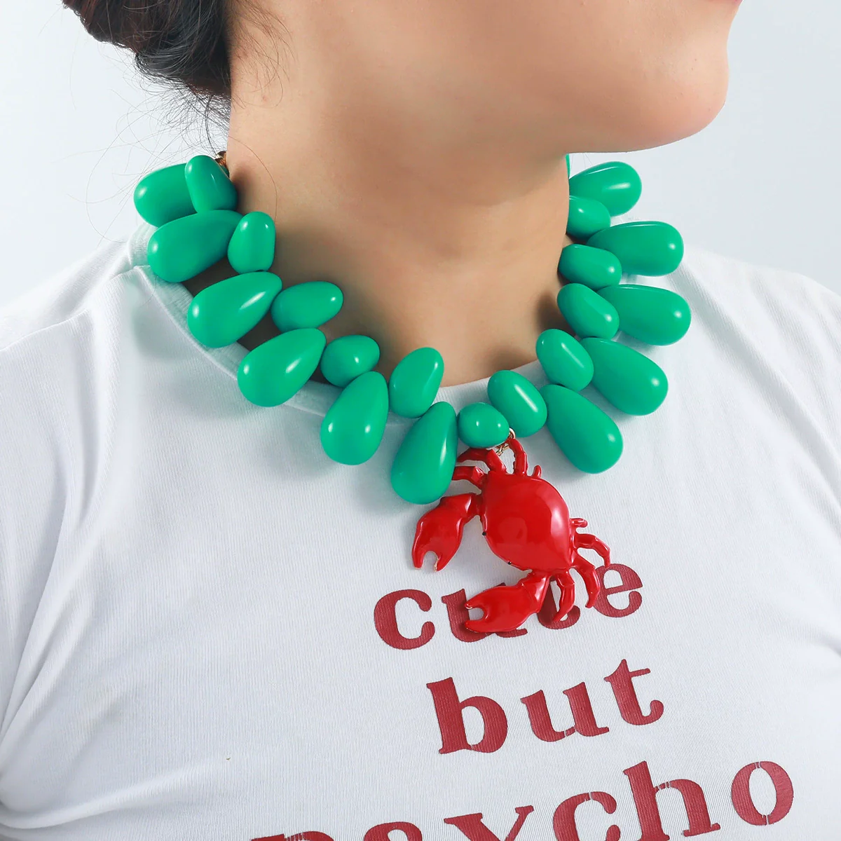 Necklace Zinc Alloy Animal Zodiac Electroplating Water Drop Crab Pendant Women's Light Luxury