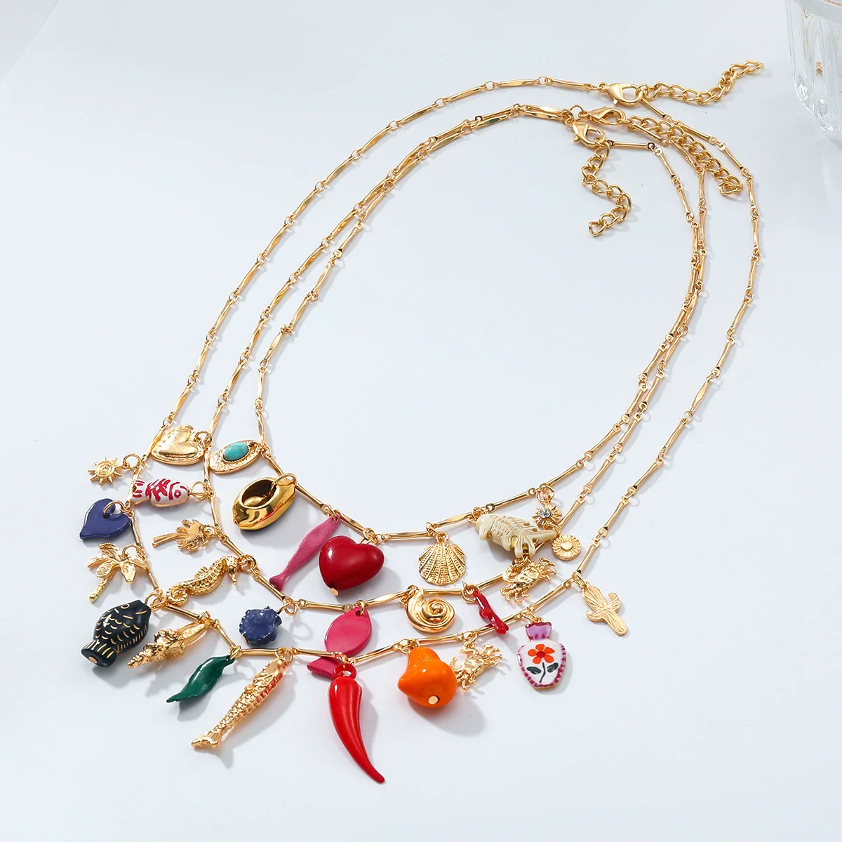 Necklace Zinc Alloy Electroplating Geometric Heart Fruit Style For Women - Image 2