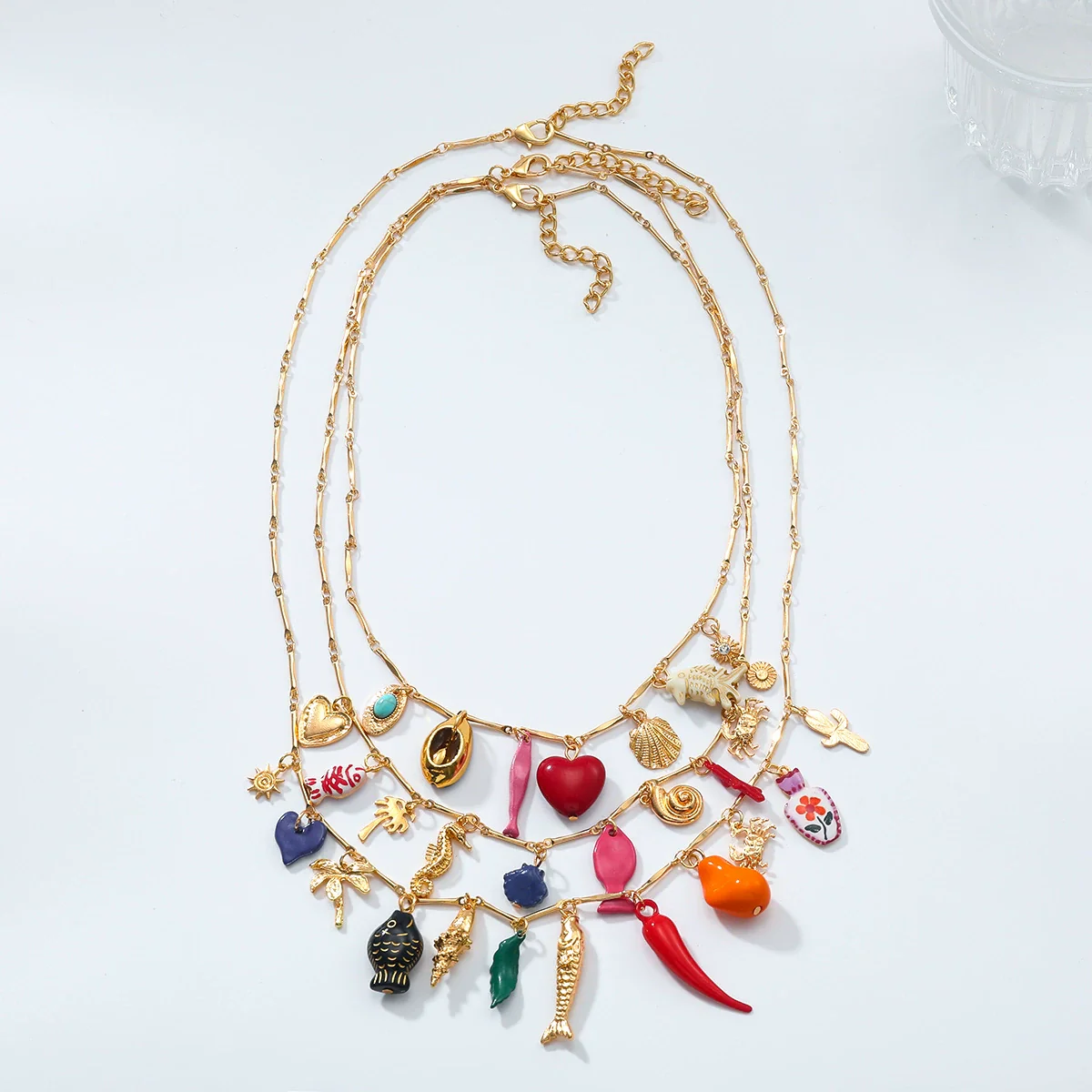 Necklace Zinc Alloy Electroplating Geometric Heart Fruit Style For Women - Image 3