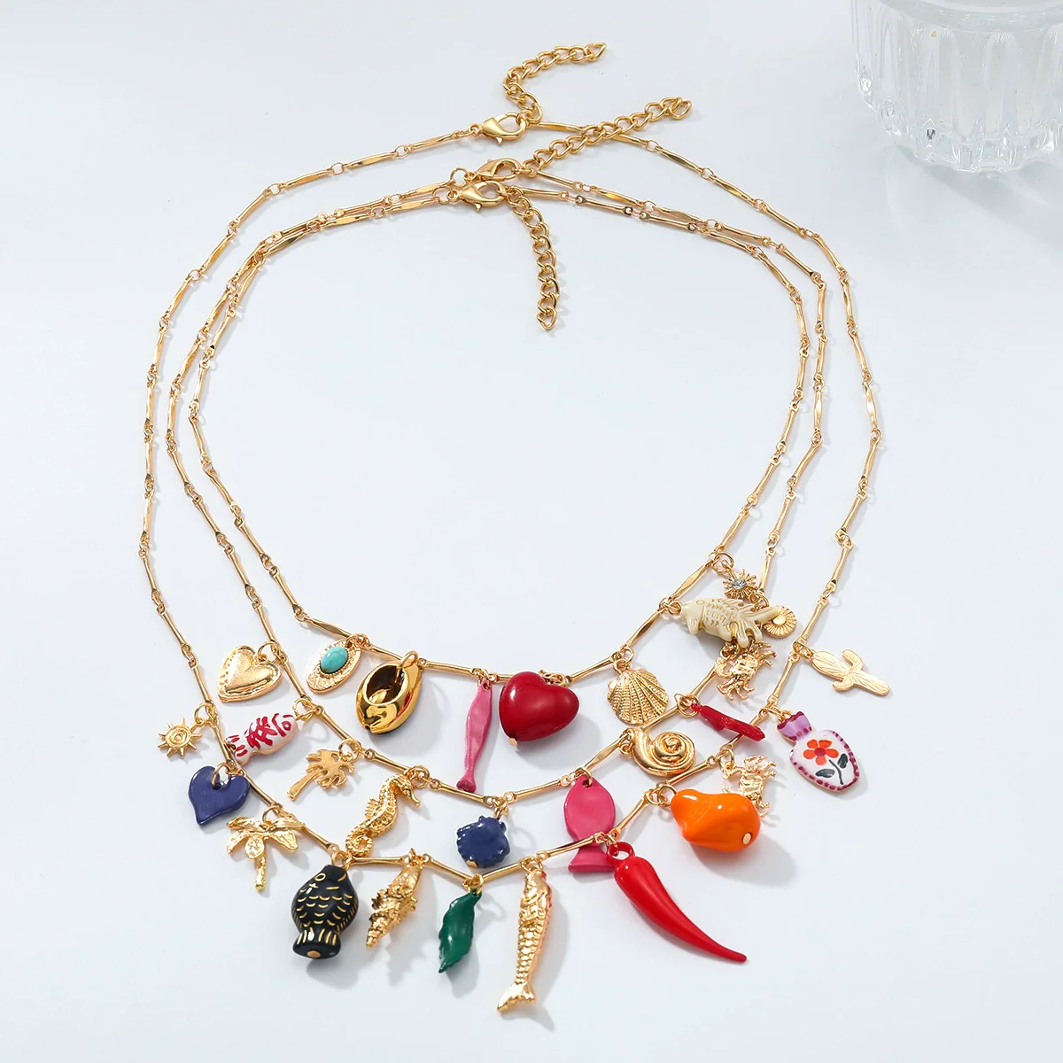 Necklace Zinc Alloy Electroplating Geometric Heart Fruit Style For Women - Image 4
