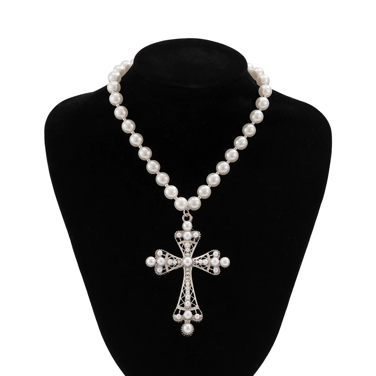 Necklace Zinc Alloy Geometric Diamond Microinlaid Imitation Pearl Multilayered Stacked Exaggerated Jewelry - Image 5