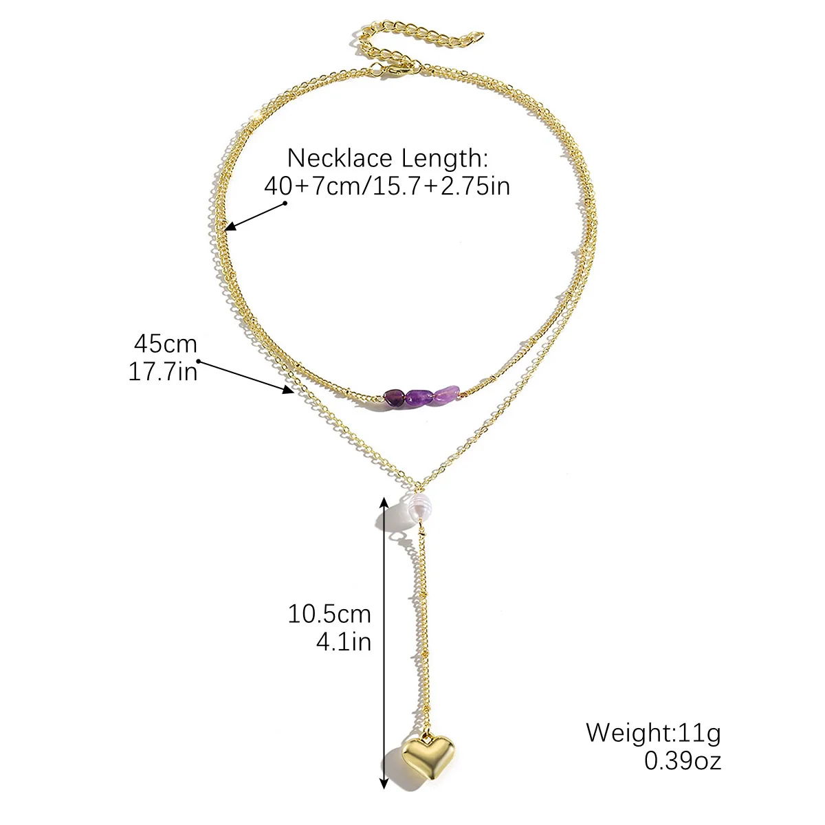 Necklace Zinc Alloy Insects Heart Electroplating Ochain Women - Image 5