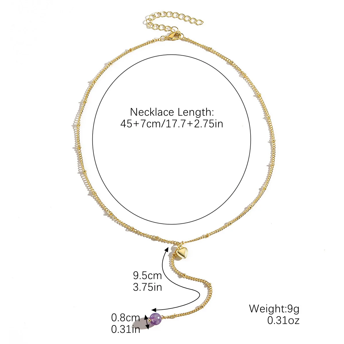 Necklace Zinc Alloy Insects Heart Electroplating Ochain Women - Image 7