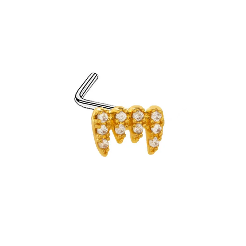 Nose Nail Puncture Jewelry Stainless Steel Heart Shaped With White Zircon - Image 8