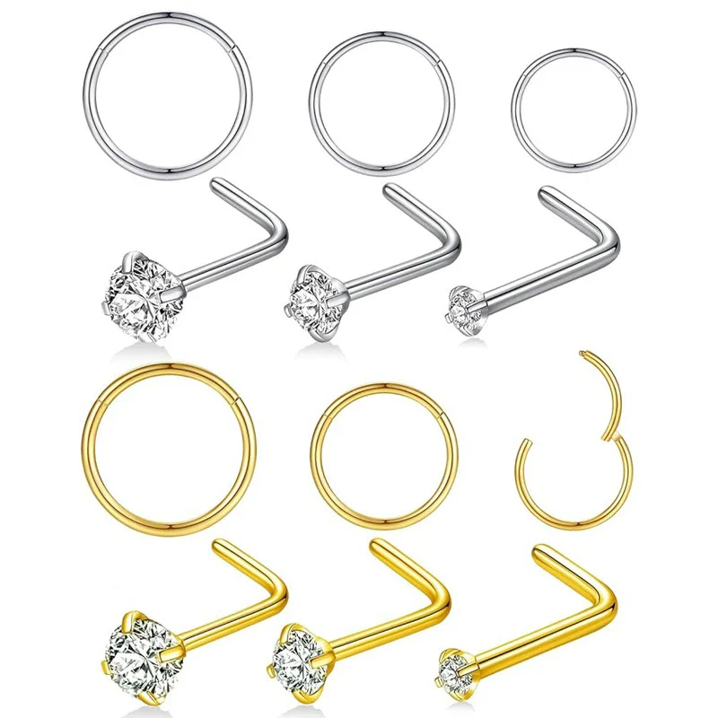 Nose Ring Stainless Steel Geometric Electroplating Unisex - Image 9